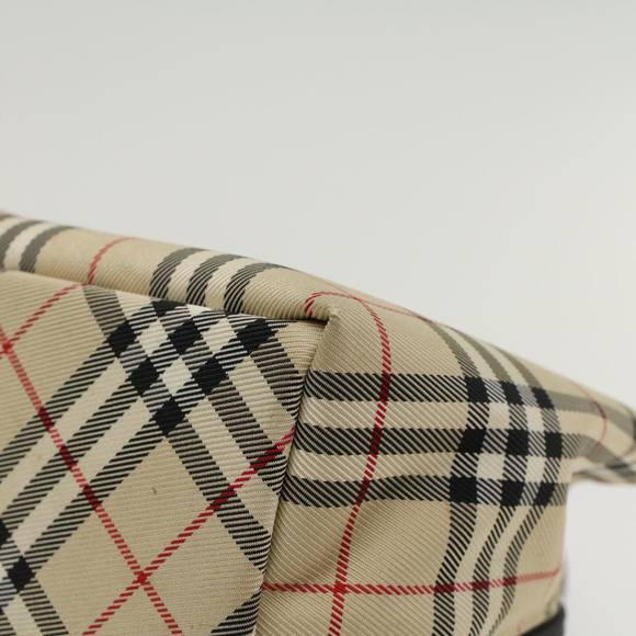 Burberrys Nova Check Blue Label Hand Bag Nylon Beige Auth bs6659 - Picture 9 of 16